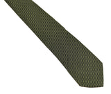 1950s-60s Skinny Green Necktie Men's Vintage Narrow Mad Men Era Green & Black Woven Sharkskin Necktie