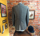 1970s Tweed Men's Vintage Suit Jacket Gray, Brown & White Wool Blazer / Sport Coat by Botany '500' - Size 40 (MEDIUM)