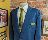 1960s Mod Blue Suit Jacket Vintage Mad Men Era Men's Blazer / Sport Coat Royal Fabric Tailored by Foreman & Clark - Size 48 (XL)