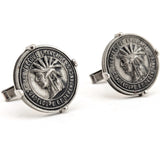 1960s Guadeloupe Coin Cufflinks Men's Vintage Silver Tone Metal Cufflink Set with Coins from French overseas department in the Caribbean