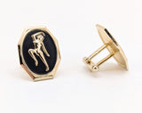 1950s Risqué Nude Lady Cufflinks Men's Vintage Gold Tone Metal Cufflink Set with Naked Woman Figure Mad Men Era Rockabilly Pin-up